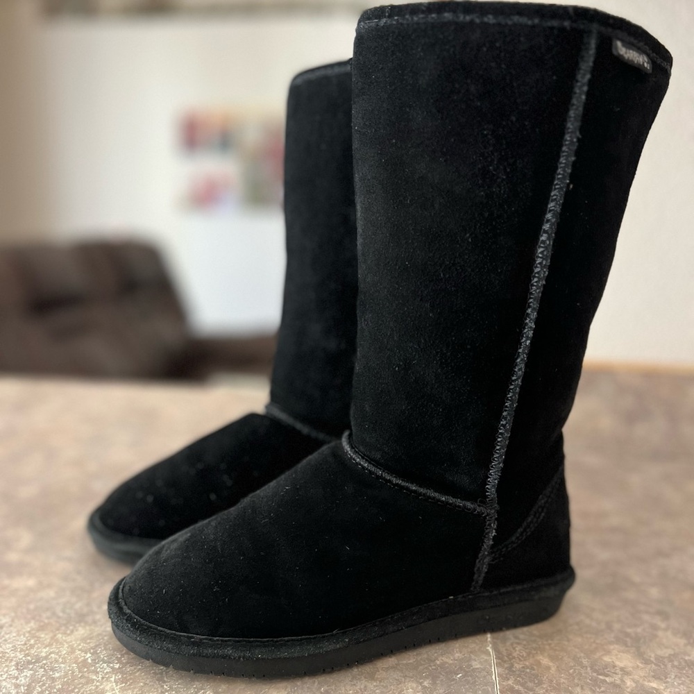 Tall Black Emma BearPaw Wool Boot